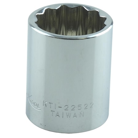 K-Tool International 3/8 in Drive, 11/16" SAE Socket, 12 Points, 3/8 in. Dr, 11/16 in.,  KTI-22522